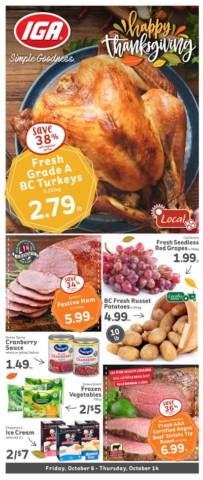 IGA Stores of BC Flyer October 8 to 14