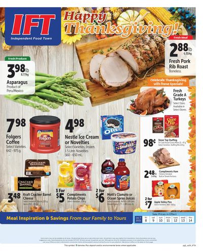 IFT Independent Food Town Flyer October 8 to 14