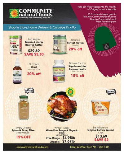Community Natural Foods Flyer October 7 to 13