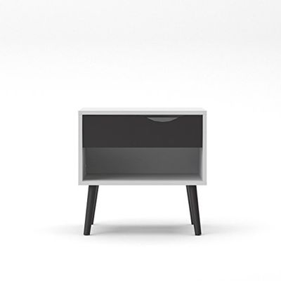 Tvilum 7539449gm Diana 1 Drawer Nightstand, White/Black Matte $128.31 (Reg $142.99)