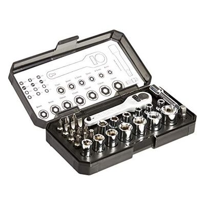 Amazon Basics Ratcheting Wrench and Bits Set, 28-Piece $13 (Reg $26.46)