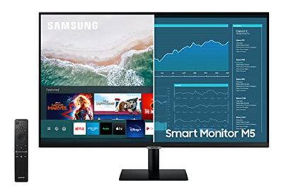 SAMSUNG M5 Series 27-Inch FHD 1080p Smart Monitor & Streaming TV (Tuner-Free), Apple Airplay, Bluetooth, Built-in Speakers, Office 365, Remote Included (LS27AM500NNXZA) $298 (Reg $329.98)