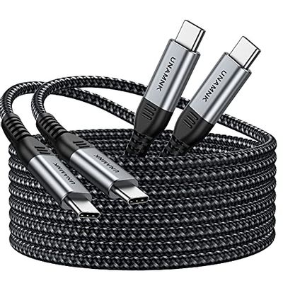 USB Type C Fast Charging Cable 60W (20V3A), [2-Pack 6.6ft+6.6ft] USB C to USB C Cable Compatible with iPad Pro 2020/2019/2018, MacBook Pro 2020/2019/2018, Samsung Galaxy S20/10/9, Pixel 3/3a(Gray) $5.94 (Reg $6.99)