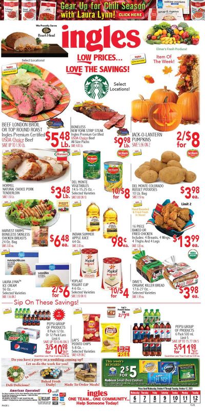 Ingles (GA, NC, SC, TN) Weekly Ad Flyer October 7 to October 14