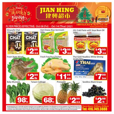 Jian Hing Supermarket (North York) Flyer October 8 to 14