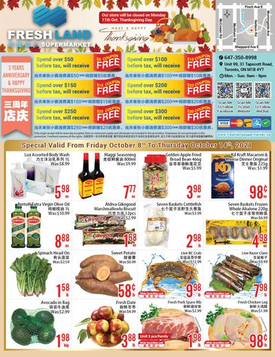 FreshLand Supermarket Flyer October 8 to 14