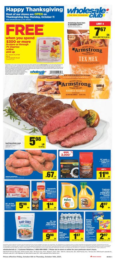 Real Canadian Wholesale Club Flyer October 8 to 14