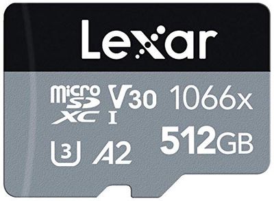 Lexar Professional 1066x 512GB microSDXC UHS-I Card w/SD Adapter Silver Series, Up to 160MB/s Read, for Action Cameras, Drones, High-End Smartphones and Tablets (LMS1066512G-BNANU) $106.57 (Reg $156.85)