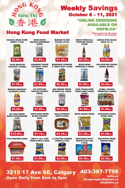 Hong Kong Food Market Flyer October 8 to 11