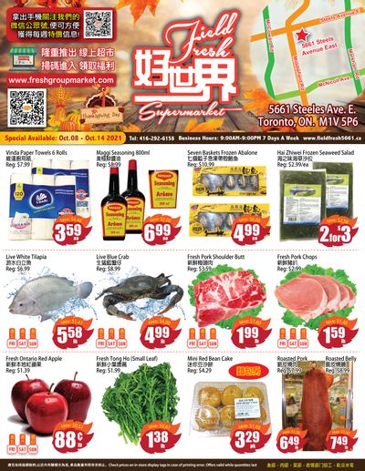 Field Fresh Supermarket Flyer October 8 to 14