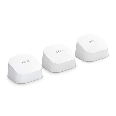 Amazon eero 6 dual-band mesh Wi-Fi 6 system with built-in Zigbee smart home hub (1 eero 6 router + 2 eero 6 extenders) $279 (Reg $399.00)