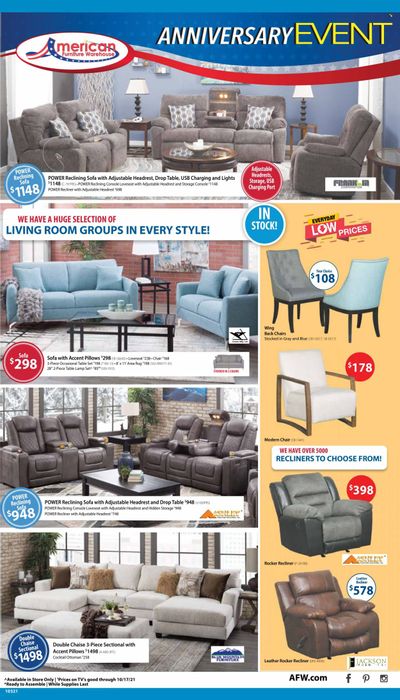 American Furniture Warehouse (AZ, CO, TX) Weekly Ad Flyer October 9 to October 16