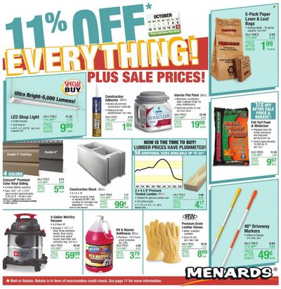 Menards Weekly Ad Flyer October 10 to October 17