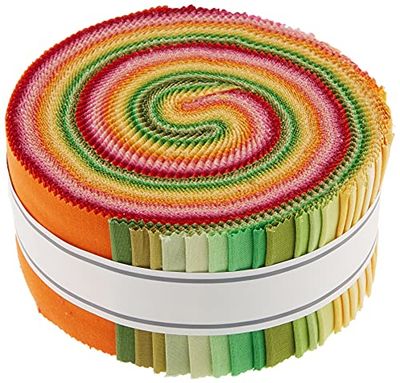 Kona Cotton Solids Sunrise Roll Up 43 2.5-inch Strips Jelly Roll Robert Kaufman Fabrics RU-262-43 $34.03 (Reg $45.30)