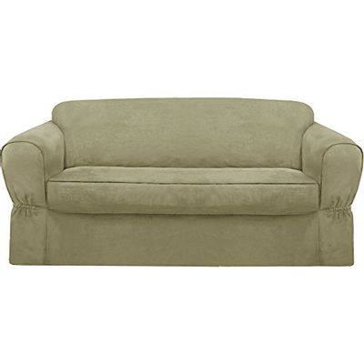 Maytex Piped Suede Slipcover Sofa, 2-Piece (Sage) $92.09 (Reg $125.00)