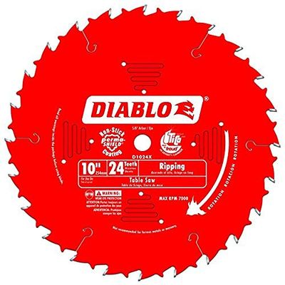 Freud D1024X Diablo 10-Inch 24-Tooth ATB Ripping Saw Blade with 5/8-Inch Arbor and PermaShield Coating, (D1024X) $29.95 (Reg $37.99)