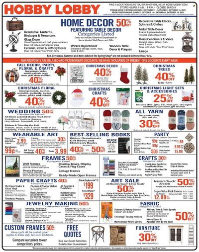 Hobby Lobby Weekly Ad Flyer October 10 to October 17
