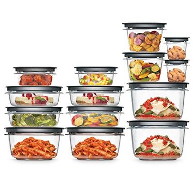 Rubbermaid Meal Prep Premier Food Storage Container, 28 Piece Set, Grey $40.16 (Reg $65.27)