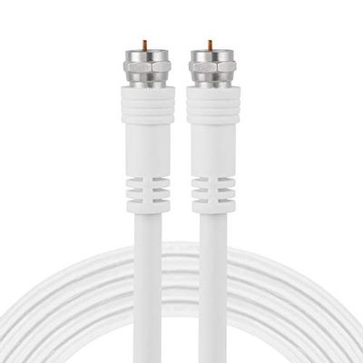 GE RG6 Coaxial Cable, 15 ft. F-Type Connectors, Double Shielded Coax, Input Output, Low Loss Coax, Ideal for TV Antenna, DVR, VCR, Satellite Receiver, Cable Box, Home Theater, White, 33603 $7.59 (Reg $14.35)