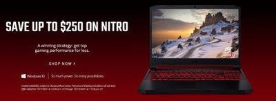 Acer Canada Deals: Save Up to $250 OFF Nitro + Up to 60% OFF Sale