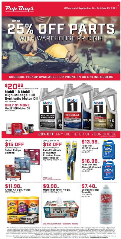 Pep Boys Weekly Ad Flyer October 13 to October 20
