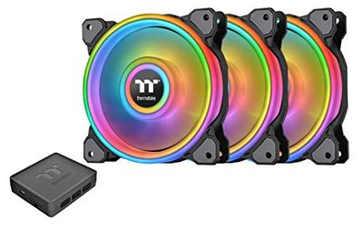 Thermaltake Riing Quad 120mm 16.8 Million RGB Color (Alexa, Razer Chroma) Software Enabled 4 Light Rings 54 Addressable LED 9 Blades Hydraulic Bearing Case/Radiator Fan CL-F088-PL12SW-B $174 (Reg $215.99)