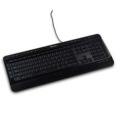 Verbatim Illuminated Wired Keyboard, Black $19.99 (Reg $21.99)