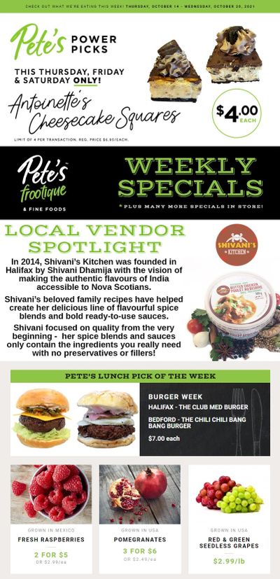 Pete's Fine Foods Flyer October 14 to 20