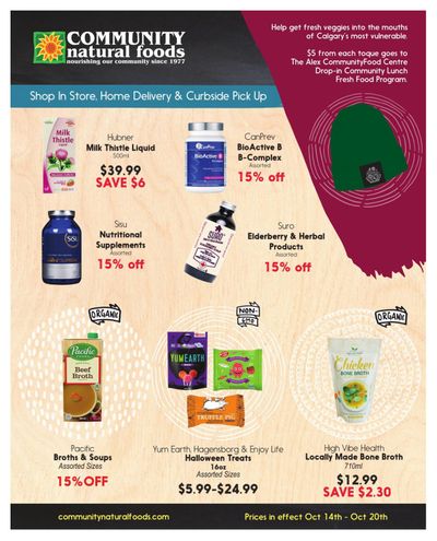 Community Natural Foods Flyer October 14 to 20