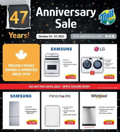 Trail Appliances (AB & SK) Flyer October 14 to 27