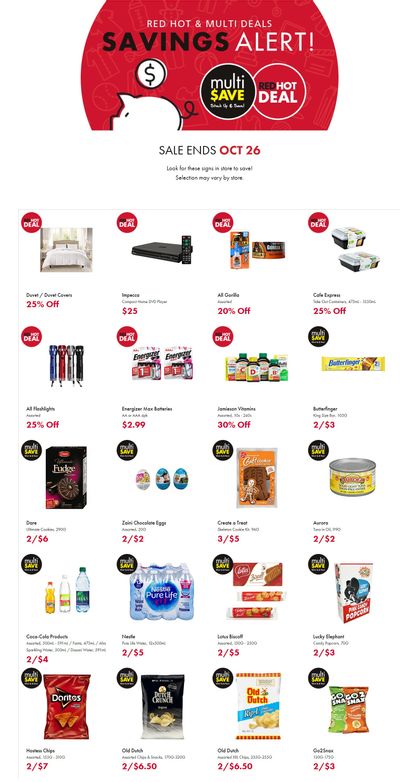 The Bargain Shop & Red Apple Stores Red Hot and Multi Deals October 14 to 26