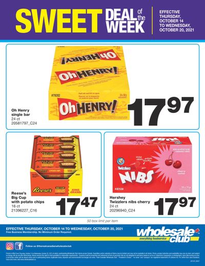 Wholesale Club Sweet Deal of the Week Flyer October 14 to 20