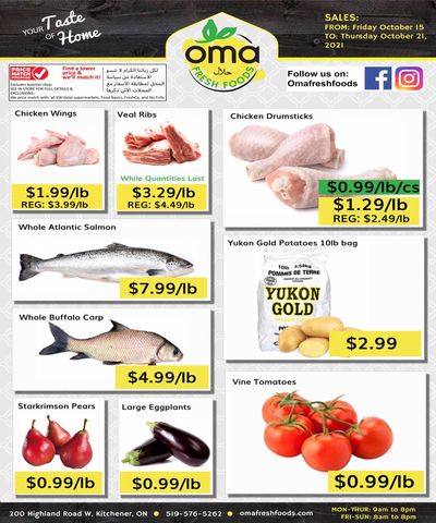 Oma Fresh Foods Flyer October 15 to 21