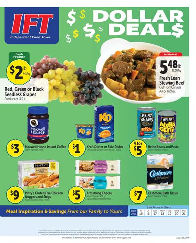 IFT Independent Food Town Flyer October 15 to 21
