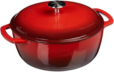 AmazonBasics Enameled Cast Iron Covered Dutch Oven, 7.3-Quart, Red $63.74 (Reg $80.17)