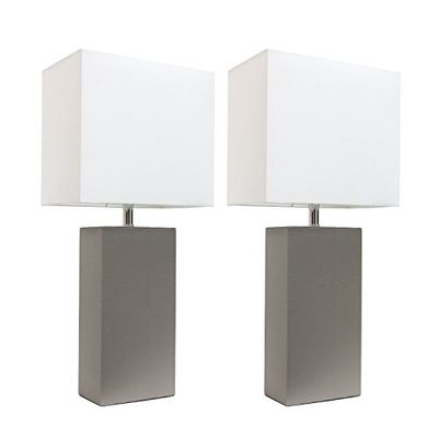 Elegant Designs LC2000-GRY-2PK 2 Pack Modern Leather Table Lamps, Gray, 3.9" $64.27 (Reg $82.97)