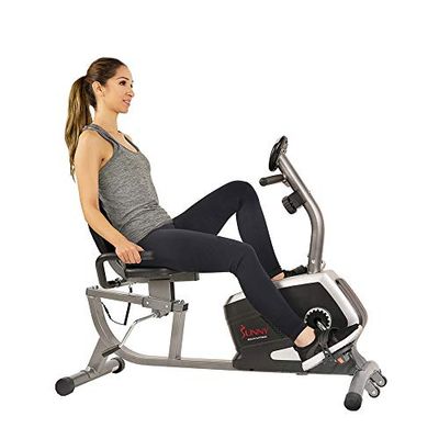 Sunny Health & Fitness Magnetic Recumbent Bike Exercise Bike, 300 lb (136 kg) Capacity, Easy Adjustable Seat, Monitor, Pulse Rate Monitoring - SF-RB4616 $183.74 (Reg $262.49)