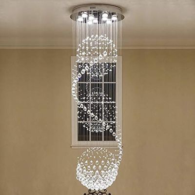 SEFINN FOUR 3 Flush Mount Light LED Spiral Sphere Rain Drop Crystal Chandelier, Three-Balls (3 Ball Chandeliers), White $328.74 (Reg $420.75)