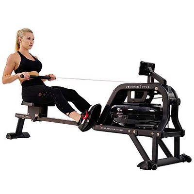 Sunny Health & Fitness Obsidian Surge 500 Water Rowing Machine - SF-RW5713 , Black $366 (Reg $522.94)