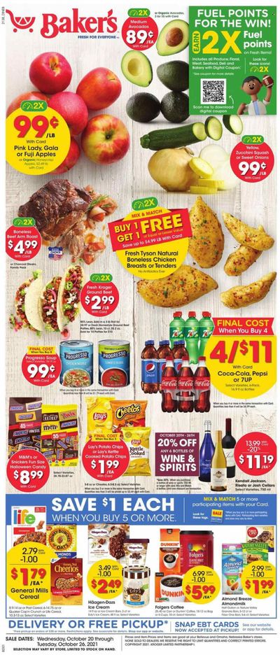 Baker's (NE) Weekly Ad Flyer October 19 to October 26