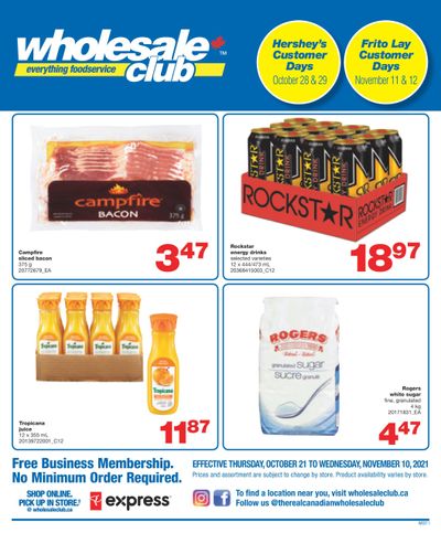 Wholesale Club (West) Flyer October 21 to November 10