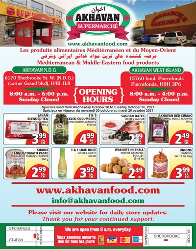 Akhavan Supermarche Flyer October 20 to 26