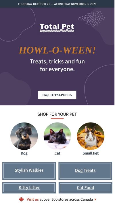 Total Pet Flyer October 21 to November 3