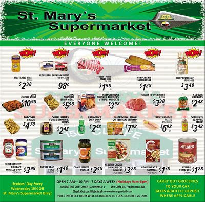 St. Mary's Supermarket Flyer October 20 to 26