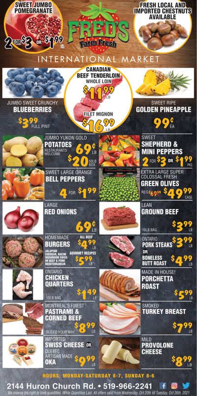 Fred's Farm Fresh Flyer October 20 to 26
