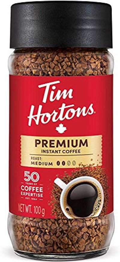 Tim Hortons Medium Roast Instant Coffee, 100% Colombian, 100g Jar $3.94 (Reg $5.63)