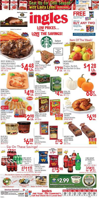 Ingles (GA, NC, SC, TN) Weekly Ad Flyer October 20 to October 27