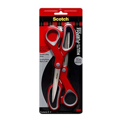 Scotch Multi-Purpose Scissor, 8 Inch, 2 Pack (1428-2) $7.27 (Reg $17.11)