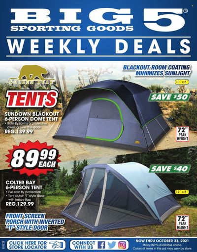 Big 5 (AZ, CA, CO, ID, NM, OR, UT, WA) Weekly Ad Flyer October 21 to October 28