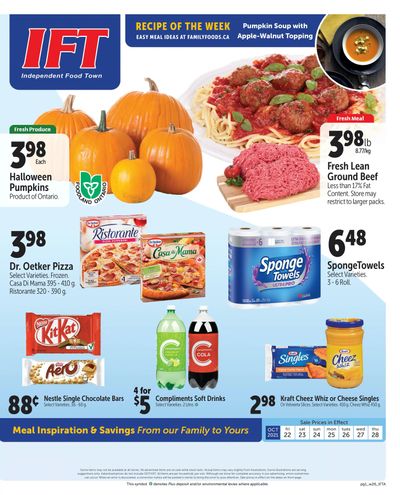 IFT Independent Food Town Flyer October 22 to 28
